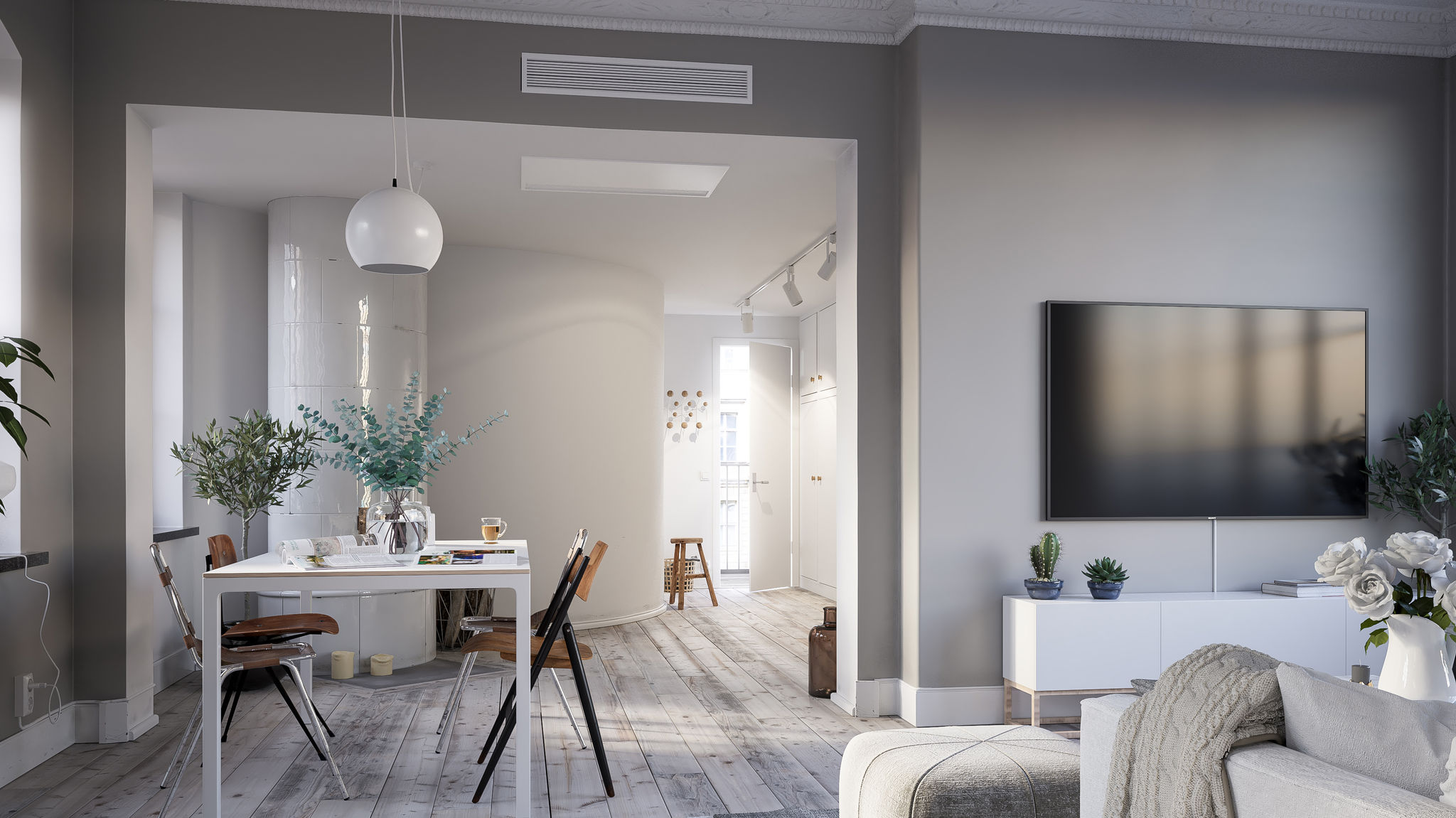 Emiter Daikin zainstalowany w domu w celu uzyskania komfortowego środowiska domowego.